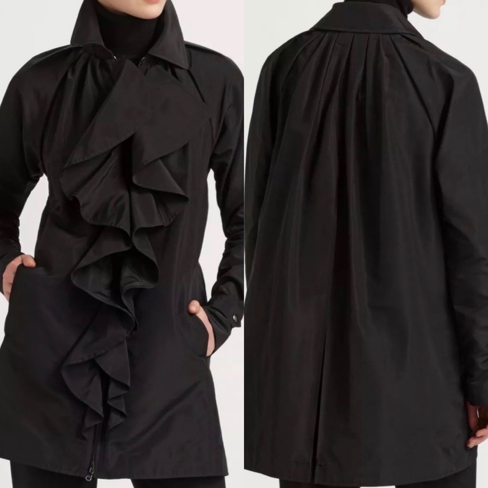 Ralph Lauren Black Label Silk Taffeta Ruffle Jacket
